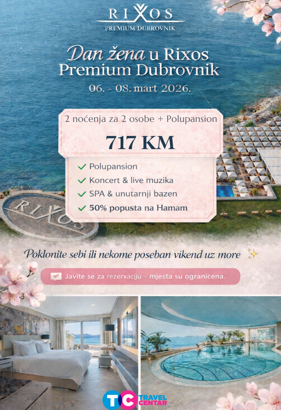 Romantični vikend za Dan žena u Dubrovniku – Rixos Premium ponuda
